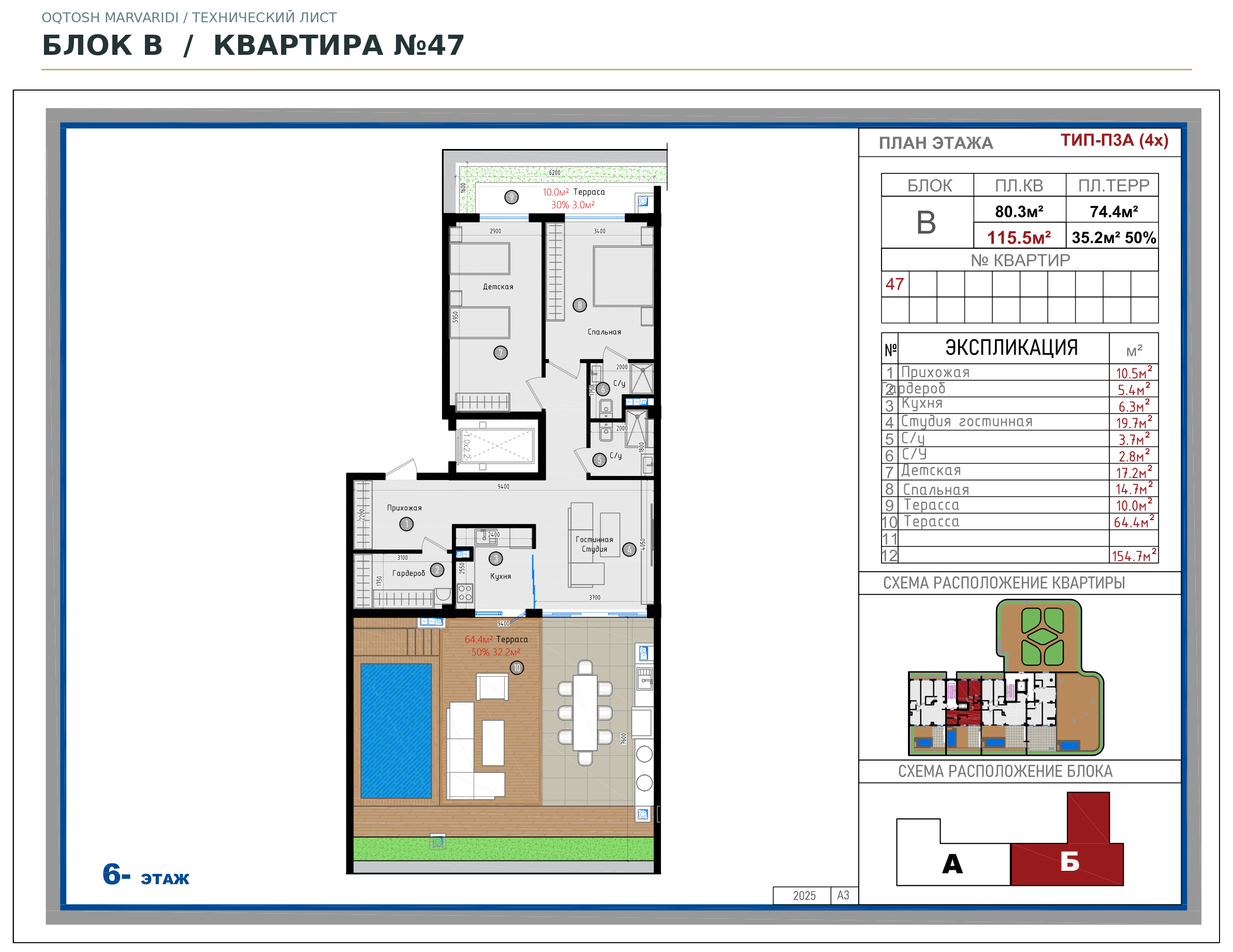 Блок B · №47 · Технический план