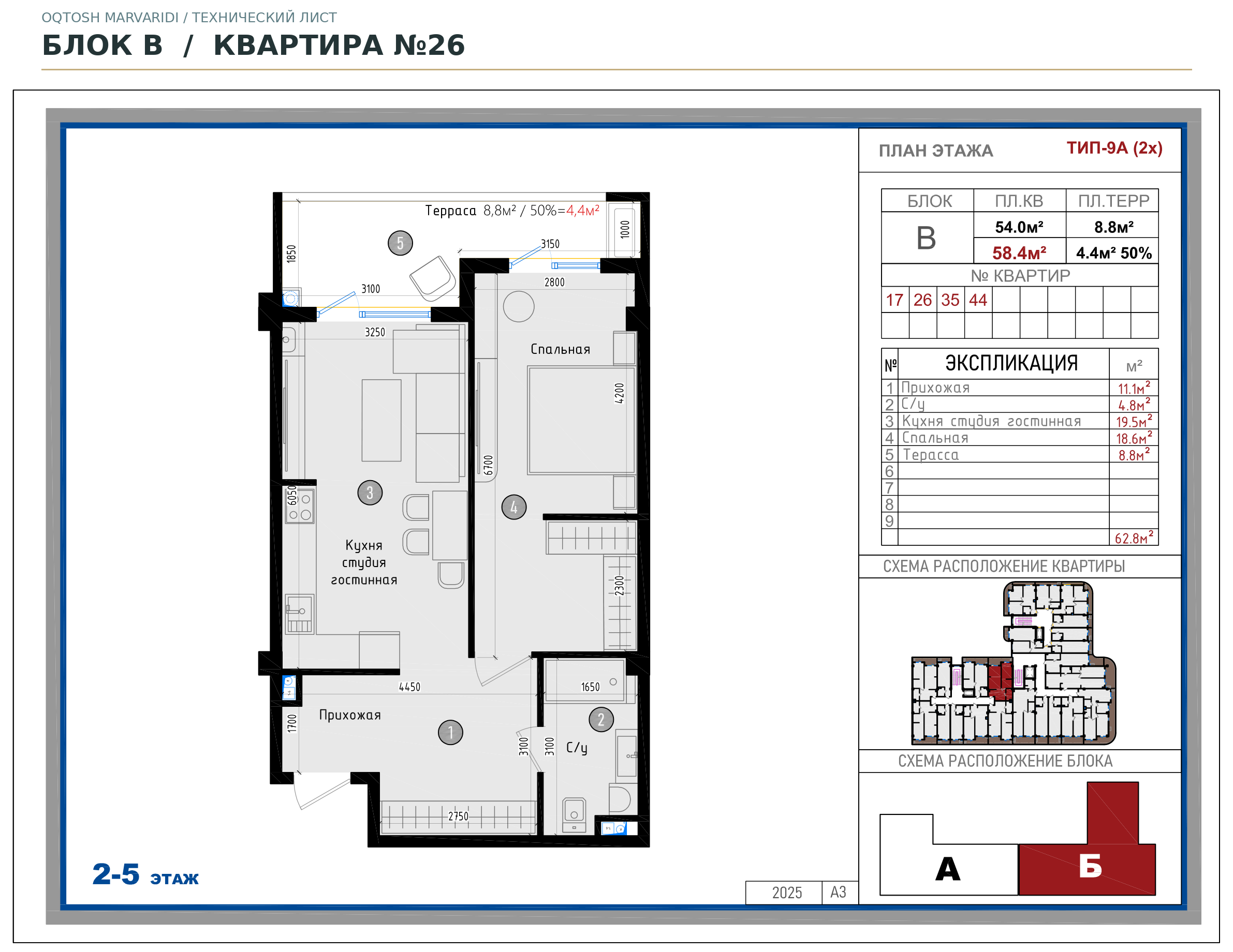 Блок B · №26 · Технический план