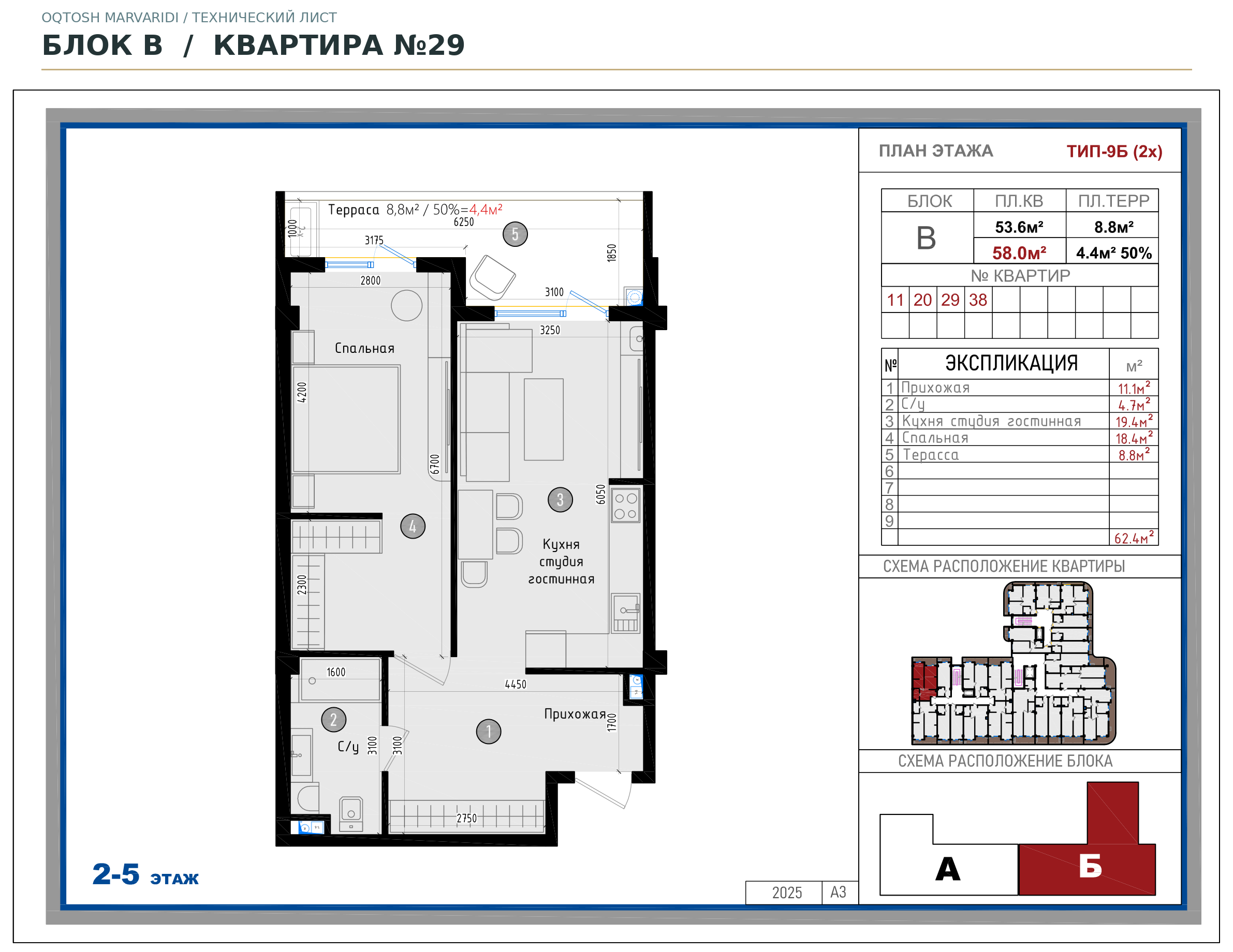 Блок B · №29 · Технический план
