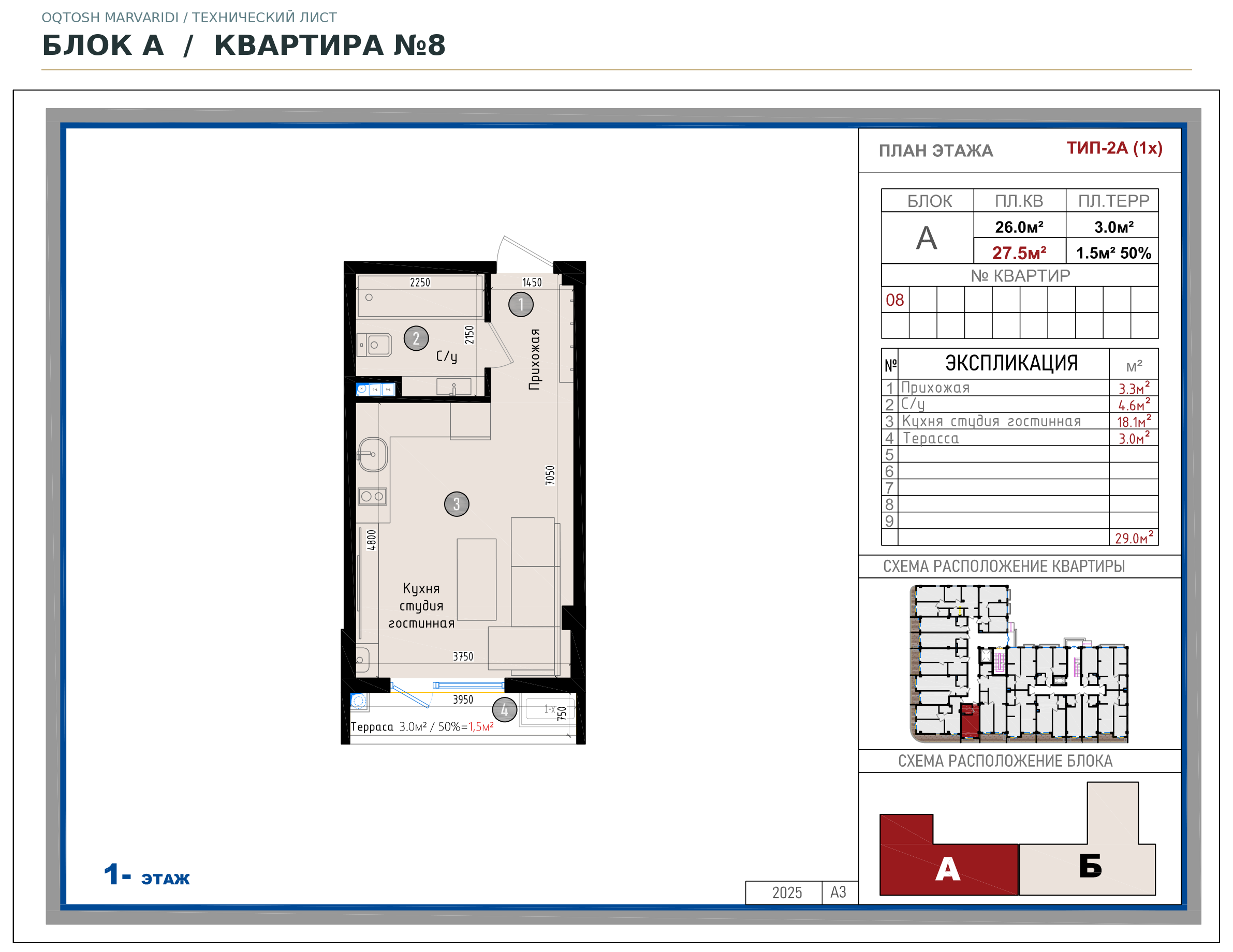 Блок A · №8 · Технический план