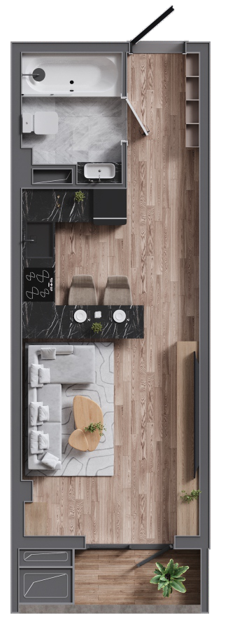 Блок A · №83 · 3D-планировка