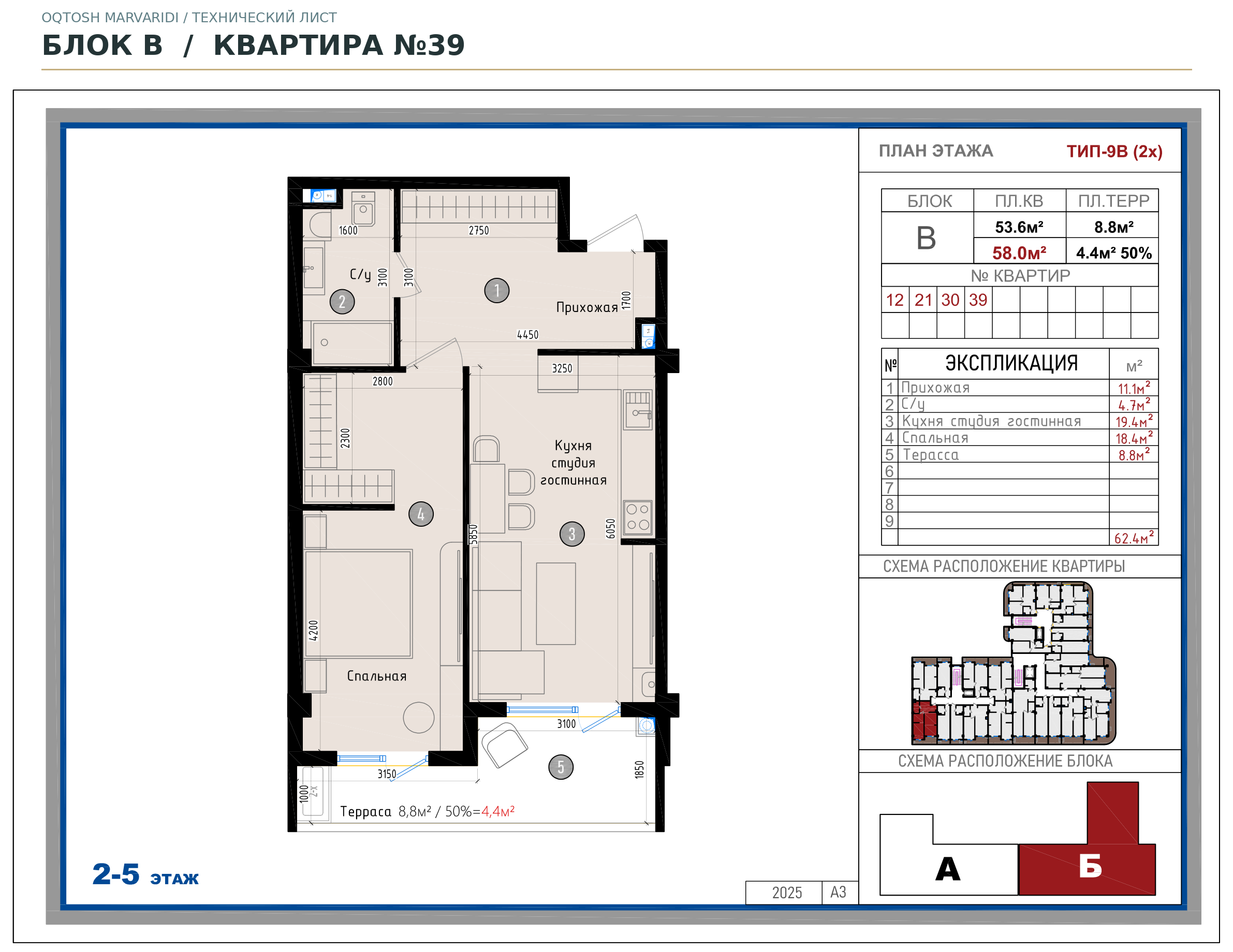 Блок B · №39 · Технический план