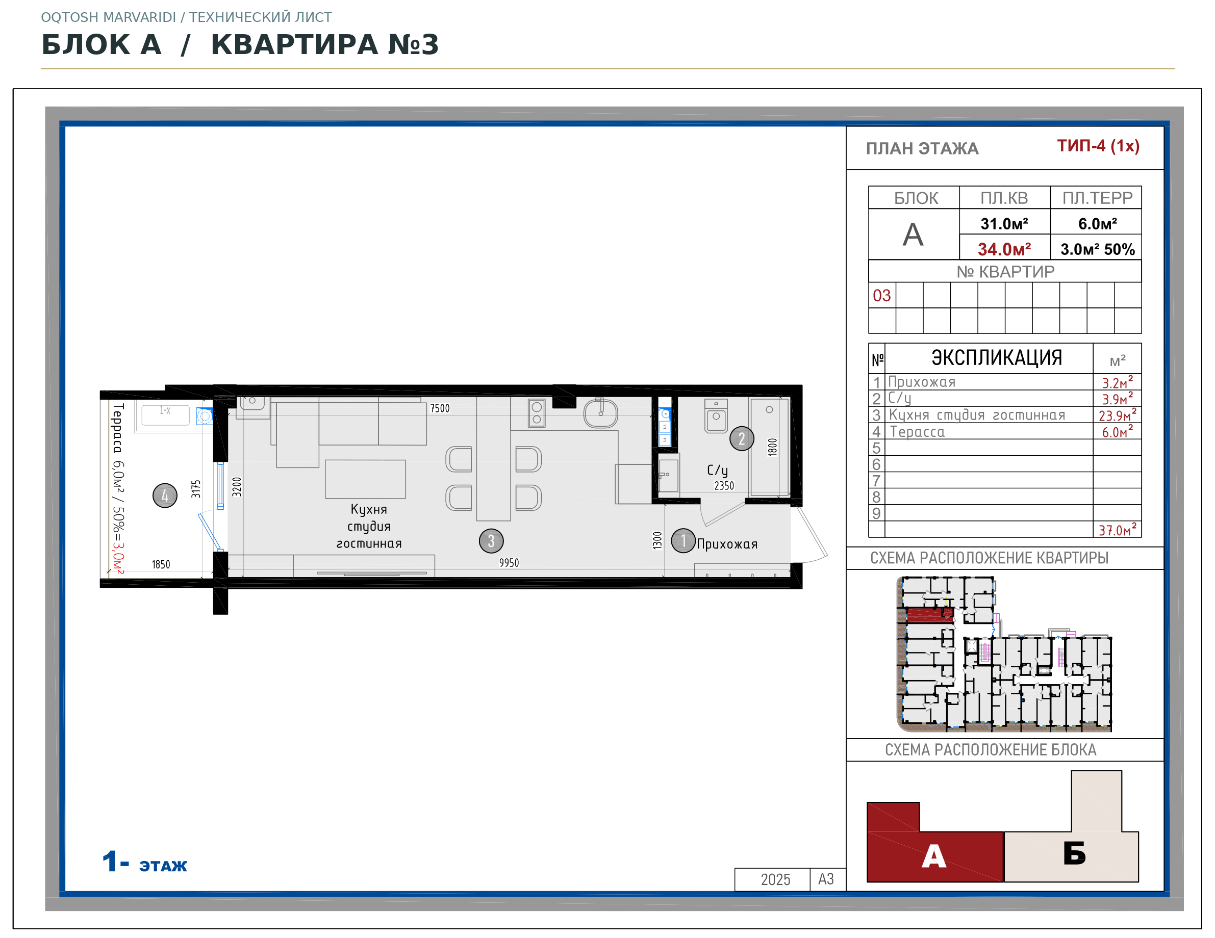 Блок A · №3 · Технический план